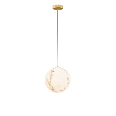 9019810 Висечка светилка SERITA 1xE27 Алабастер и Брусено Злато Nova Luce